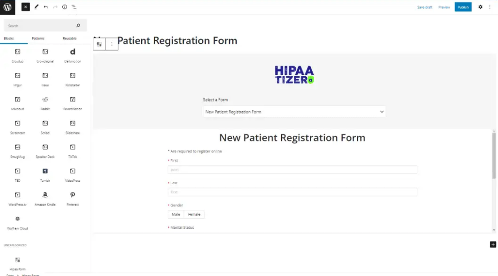 How to make a HIPAA-Compliant from with wordpress hipaa plugin