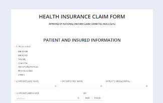 HEALTH INSURANCE CLAIM FORM