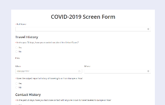 COVID-2019 Screen Form