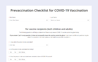 Pre-vaccination Checklist for COVID-19 Vaccination