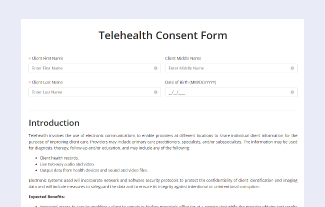 Telehealth Consent Form