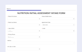 NUTRITION INITIAL ASSESSMENT INTAKE FORM